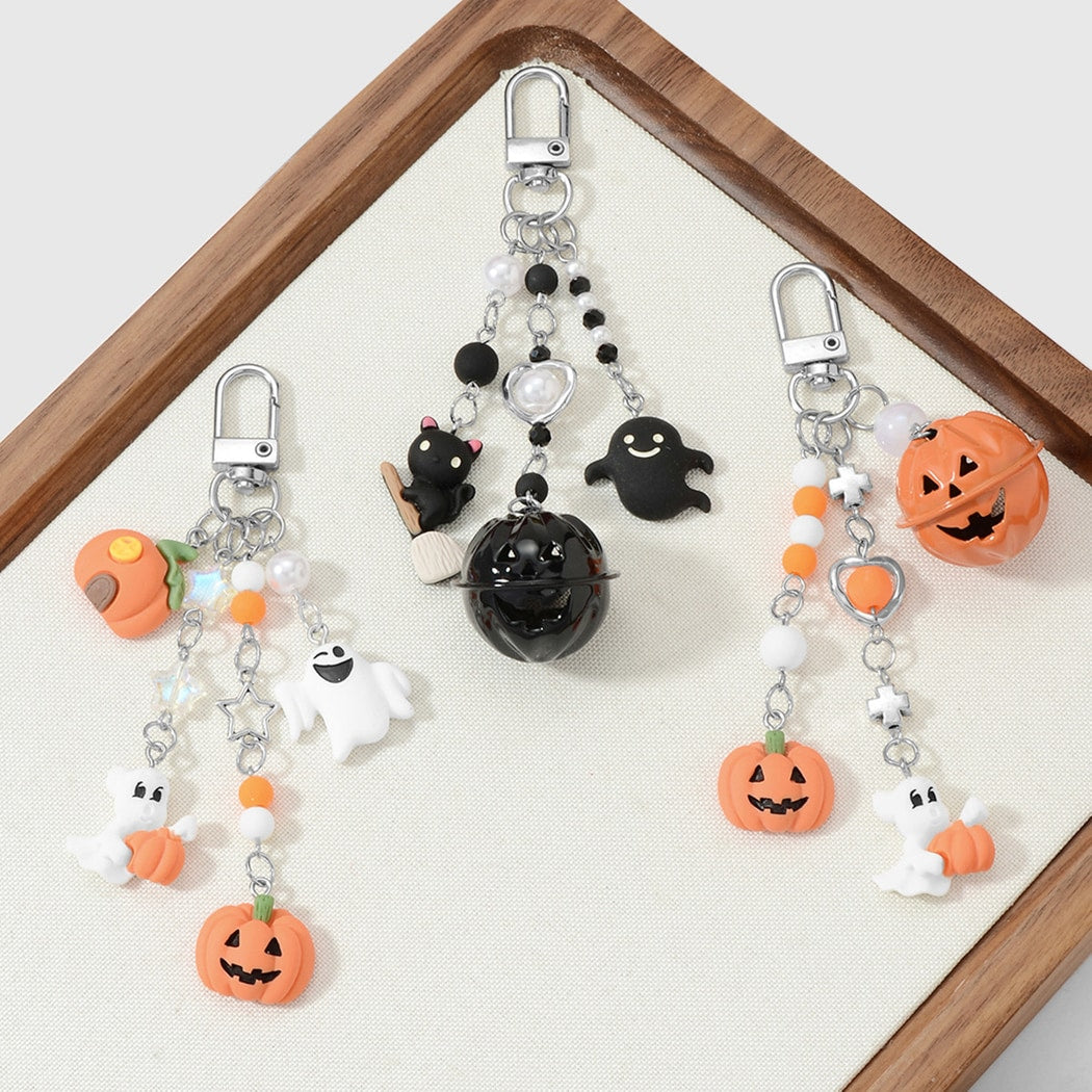 Keypus - Retro Halloween Pumpkin Ghost Keychain