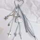 Keypus cute bag charm keychain with colorful character design on white background