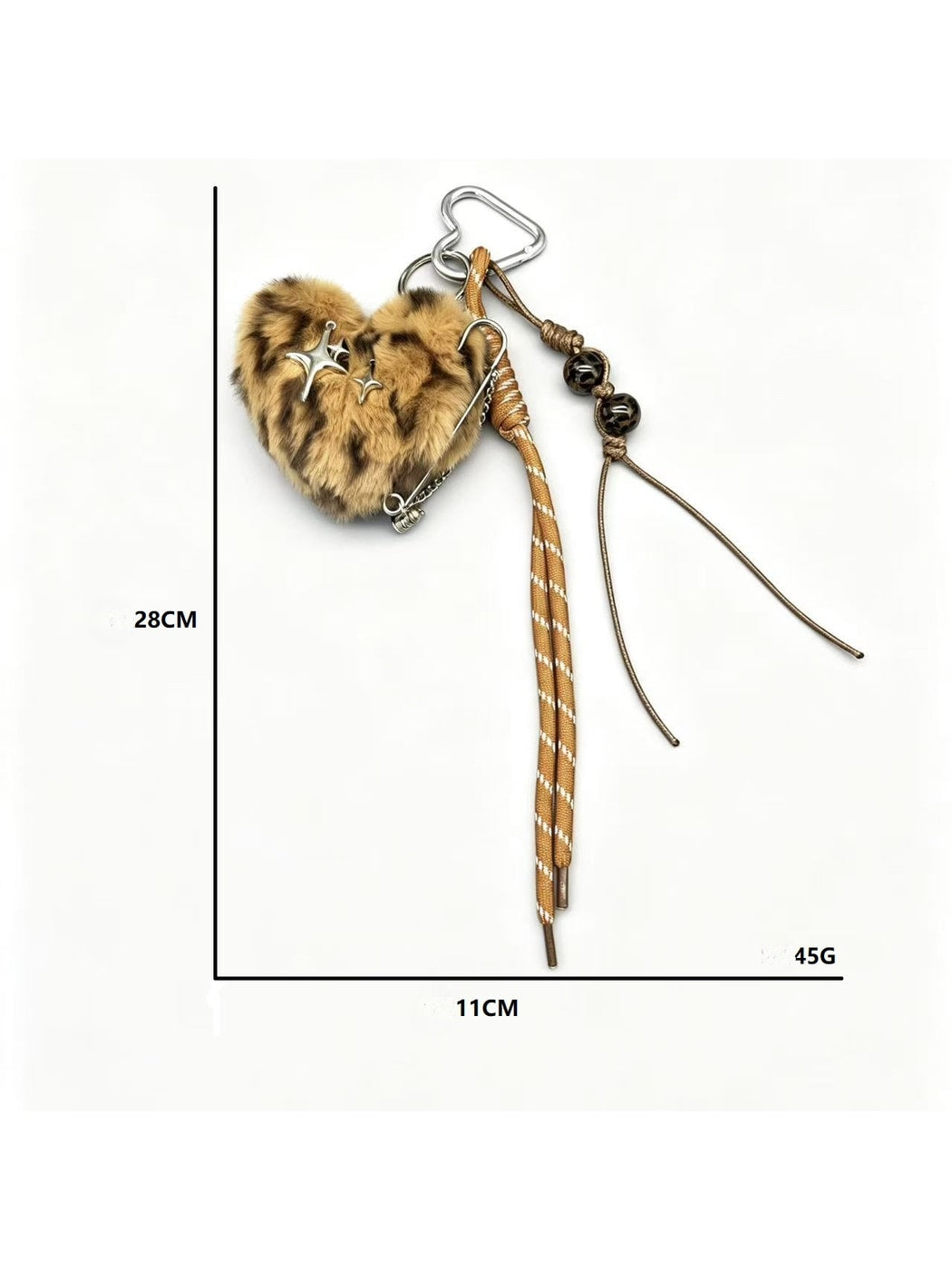 Keypus - Y2K Plush Heart Star Detail Bag Charm Keychain
