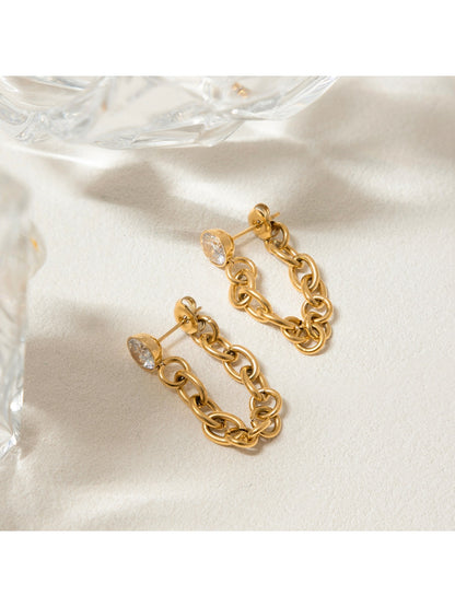 Earedge - Minimalist Chain Tassel Earrings