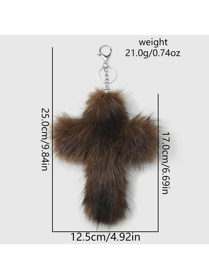 Keypus - Y2K Plush Cross Shape Bag Charm Keychain