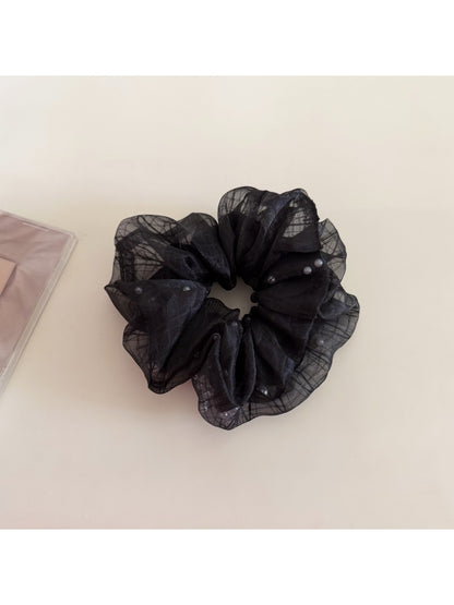 Gifty - Plaid Mesh Satin Scrunchie