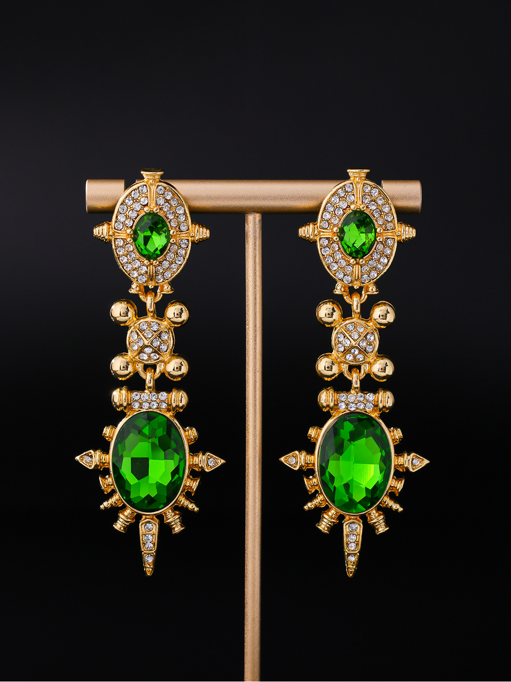 Earedge - Ornate Geometric Drop Style Stud Earrings