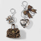 Keypus - Y2K Leopard Print Bow Charm Keychain