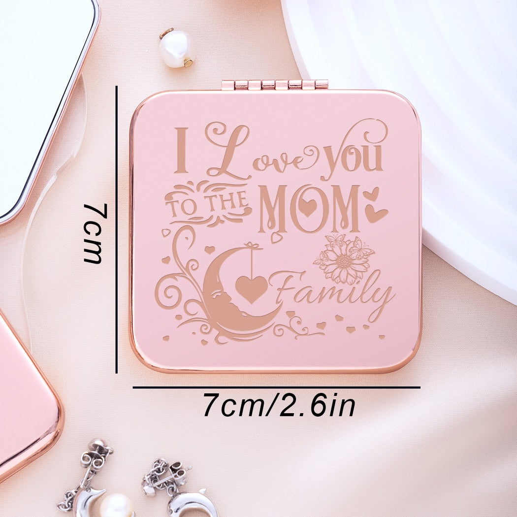 Mirroray - Engraved Cover Portable Touch Up Makeup Mirror
