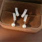 Earedge - Alloy Synthetic Zircon Curved Stud Earrings