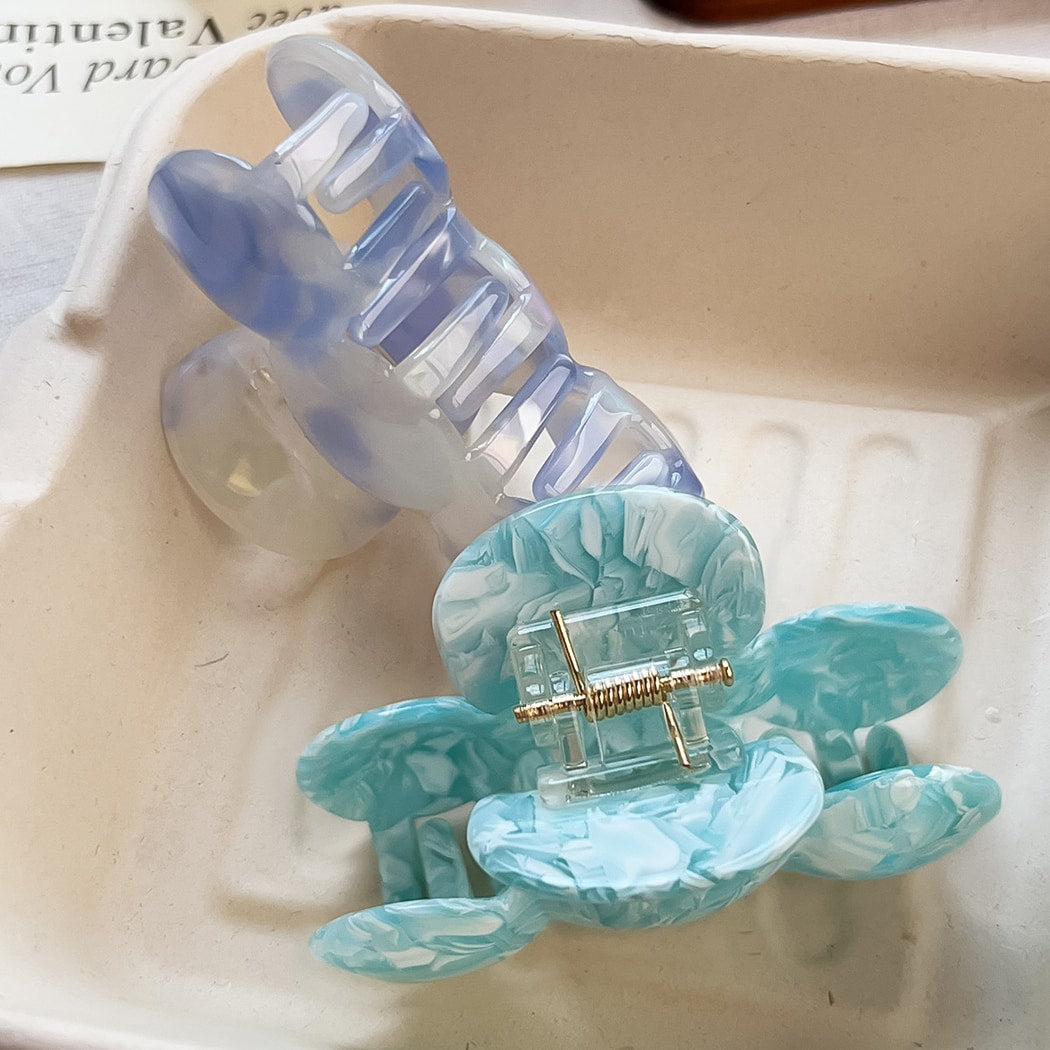 Beau - Round Wave Acetate Plate Claw Hair Clip