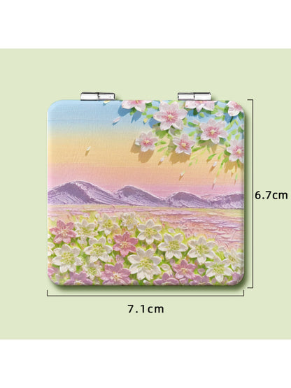 Mirroray - Color Oil Painting Flip-Top Makeup Mirror