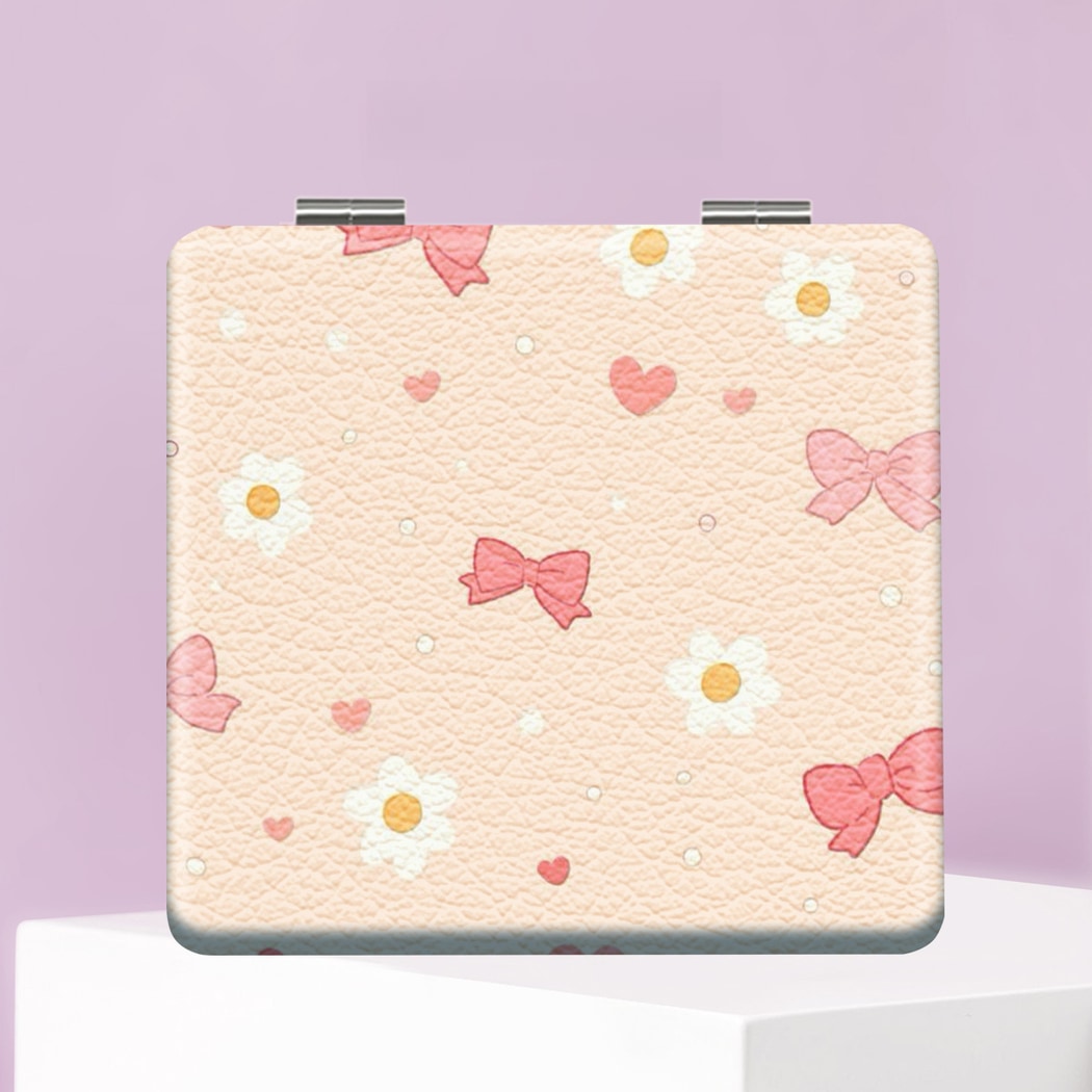 Mirroray - Pink Toned Print Foldable Compact Makeup Mirror