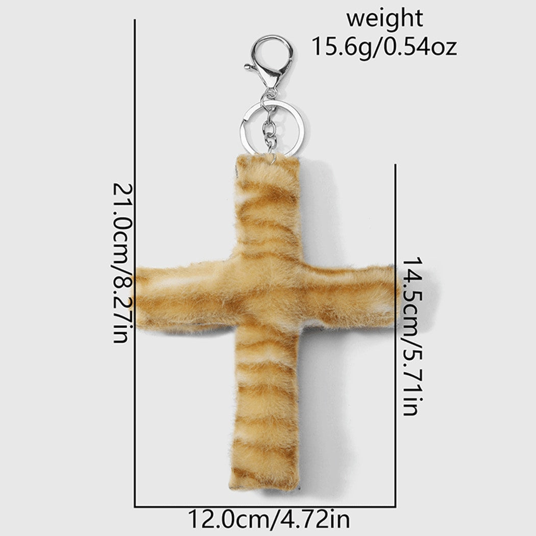 Keypus - Plush Print Detail Cross Keychain