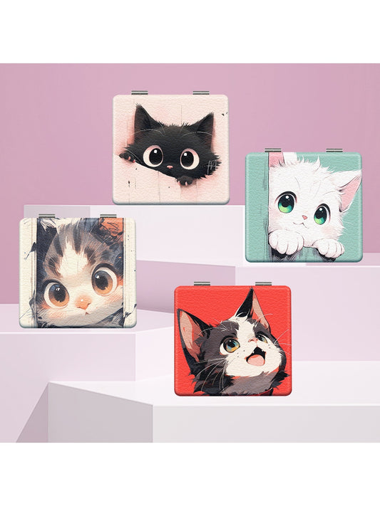 Mirroray - Cute Cat Pattern Folding Compact Mirror