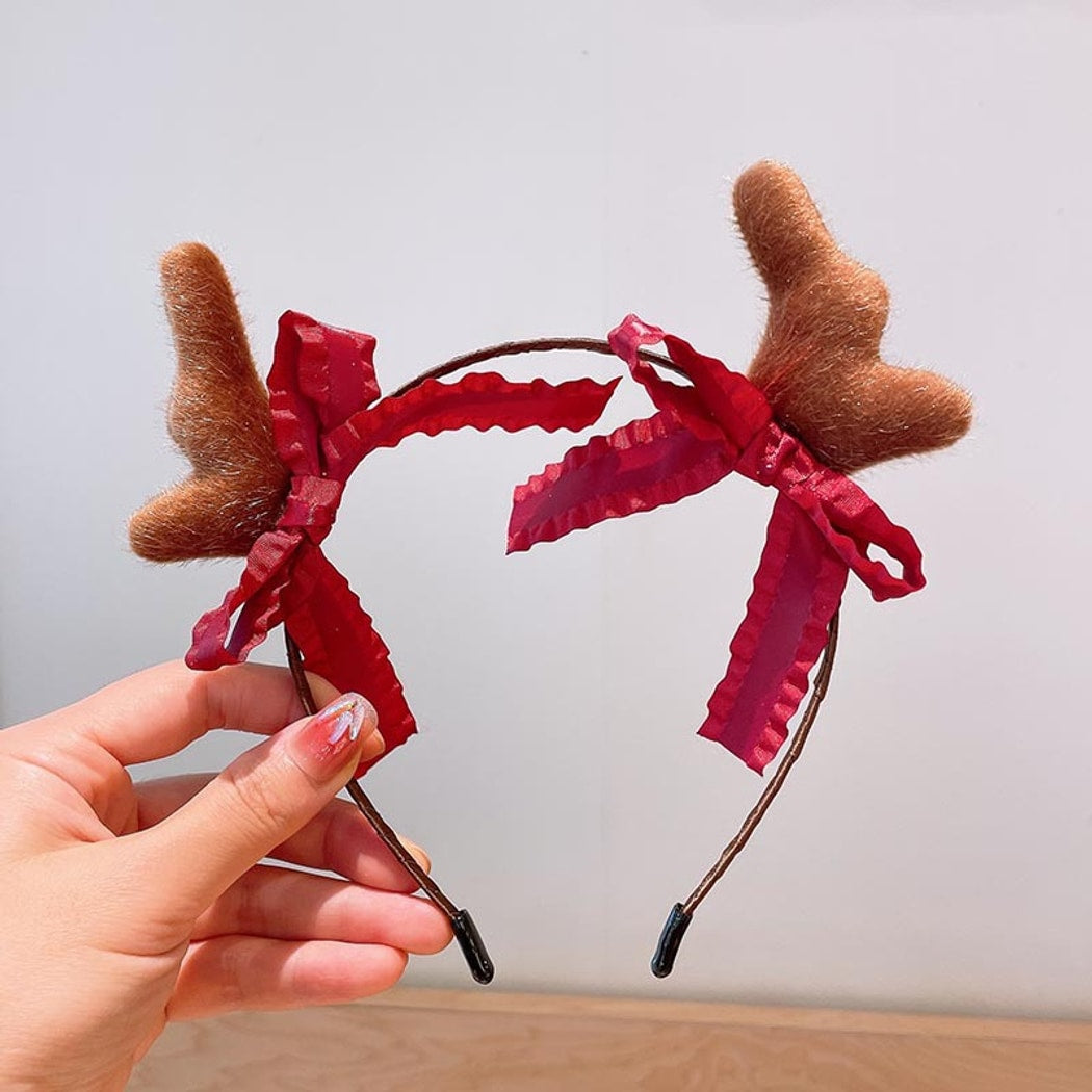 Beau - Christmas Bow Pom Pom Cartoon Hair Accessories