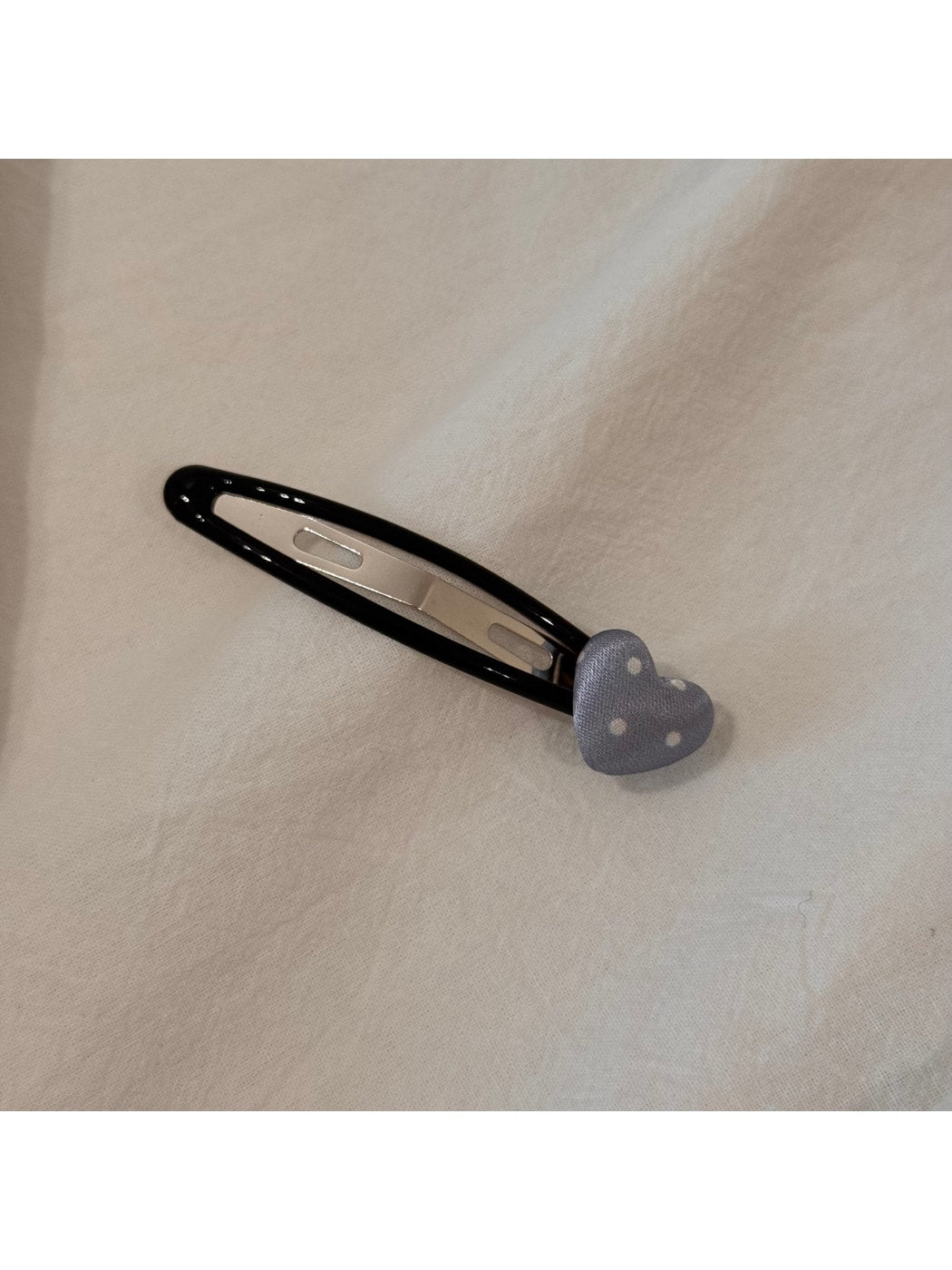 Beau - Polka Dot Heart Satin Finish Fabric Scrunchie
