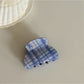 Beau - Blue Plaid Hair Claw Clip