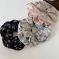 Gifty - Double Layer Floral Print Ruffled Scrunchie