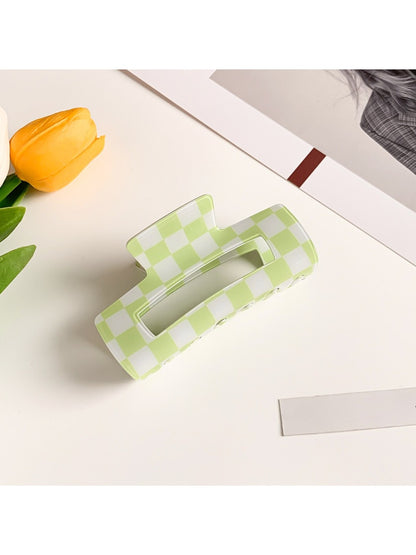 Beau - Checkerboard Macaron Openwork Hair Claw Clip