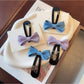 Beau - Simple Bow Side Section Snap Barrette Hair Clip