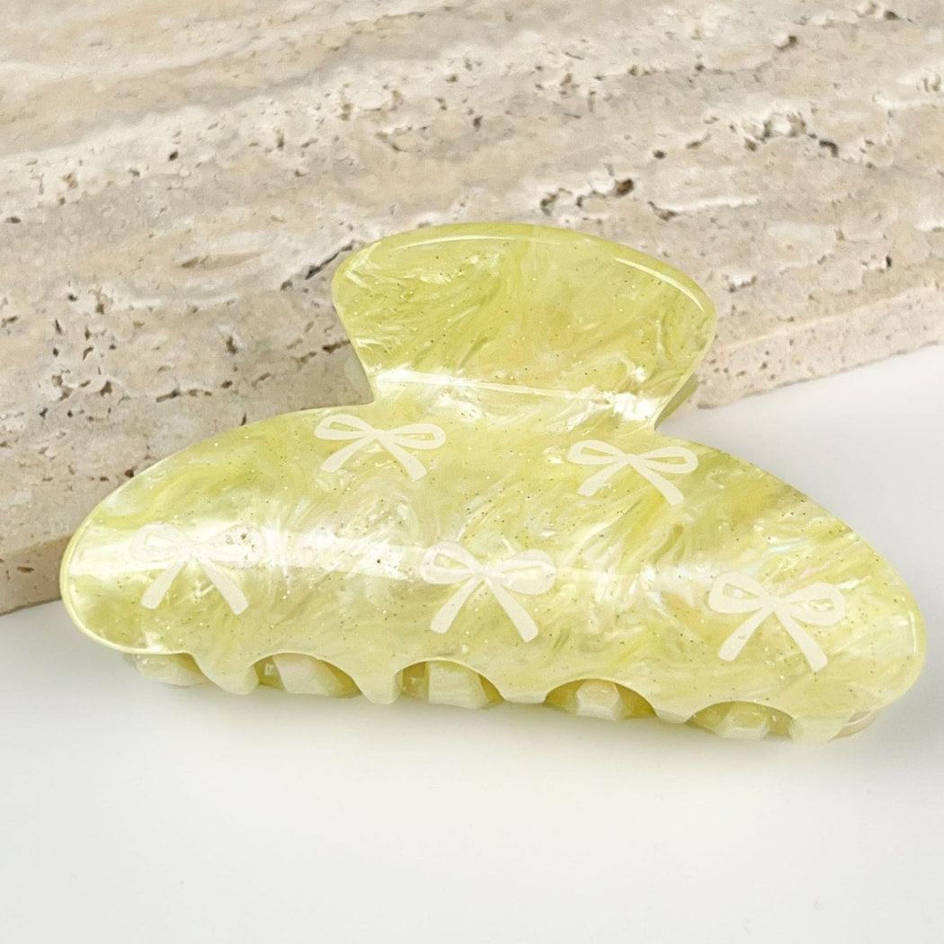 Beau - Marbled Bow Motif Sweet Style Claw Clip