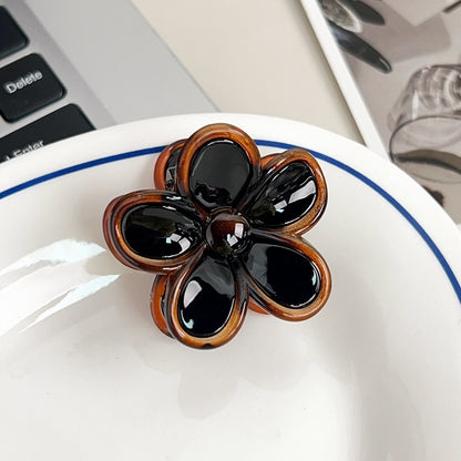 Beau - Glossy Five Petal Floral ABS Claw Clip