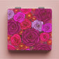 Mirroray - Floral Print Foldable PU Glass Makeup Mirror