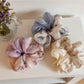 Gifty scrunchie with trendy gradient color block design in pastel shades