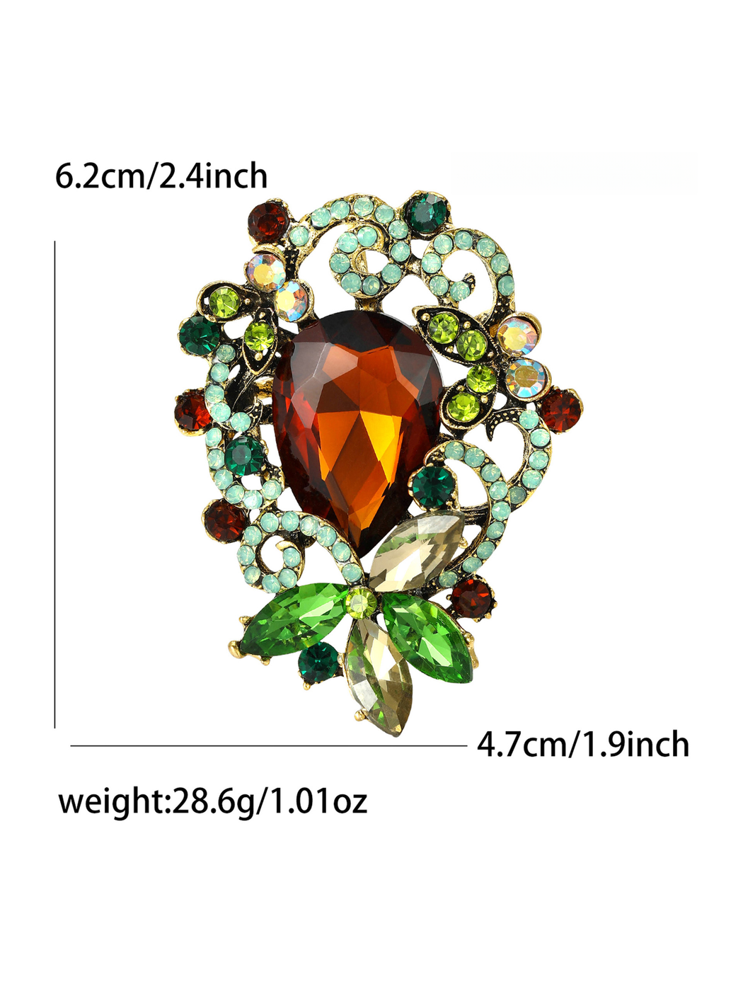 Brovia - Alloy Inlaid Openwork Brooch