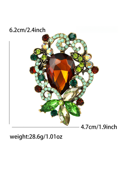 Brovia - Alloy Inlaid Openwork Brooch