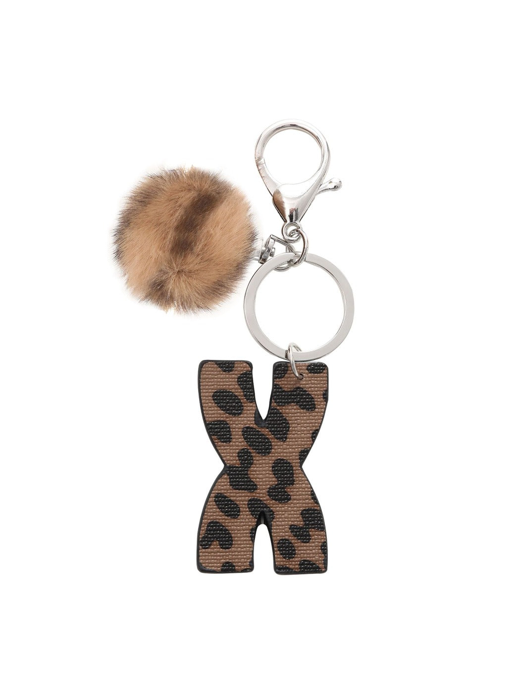 Keypus - Leopard Print Oil-Edged Letter Keychain