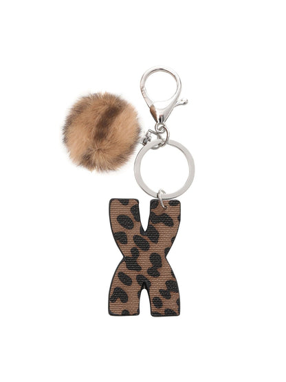 Keypus - Leopard Print Oil-Edged Letter Keychain