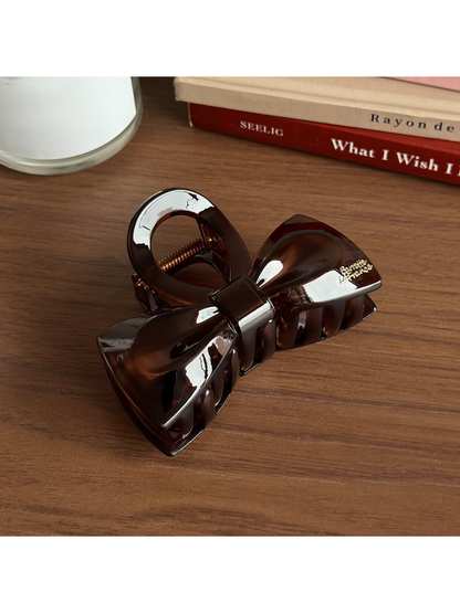 Beau - Glossy Bow Shape Geometric Claw Clip
