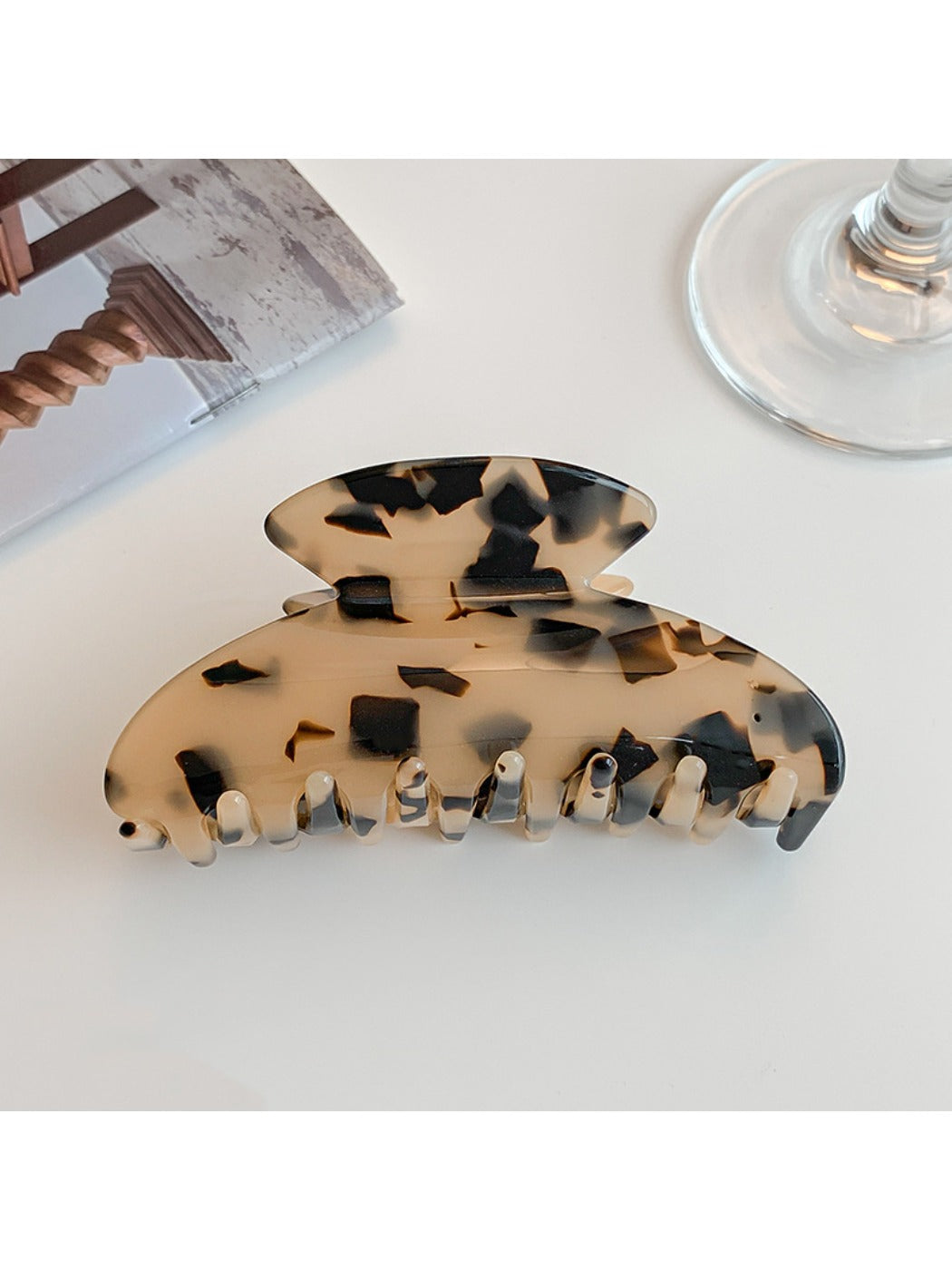 Beau - Elegant Textured Half Moon Claw Clip