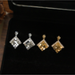 Earedge - Textured Geometric Drop Style Stud Earrings