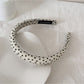 Gifty - Pleated Polka Dot Fabric Scrunchie Hair Tie