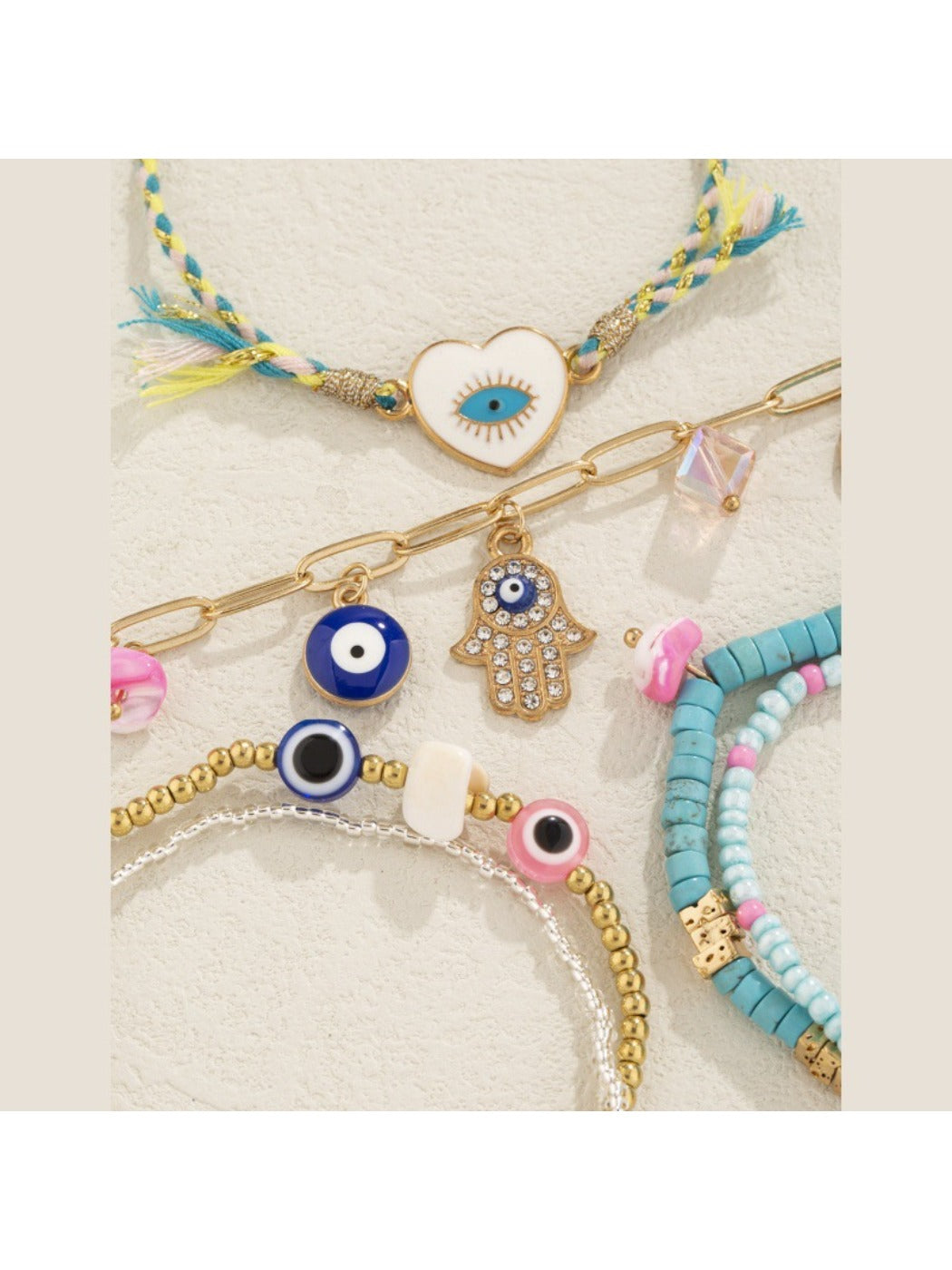 Side view of Lovra vintage bracelet highlighting the clasp and bead details