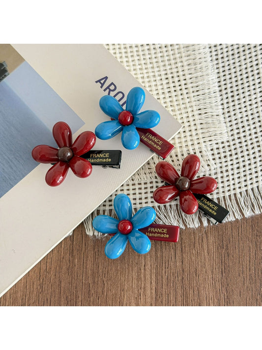 Beau - Glossy Acrylic Flower Side Barrette
