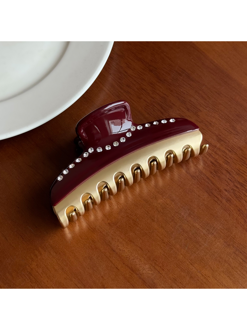Beau - Vintage Acetate Line Detail Claw Clip