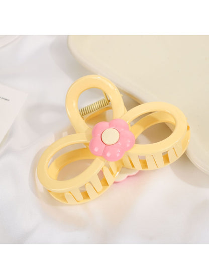 Beau - Retro Floral Bow Shape Hair Section Claw Clip