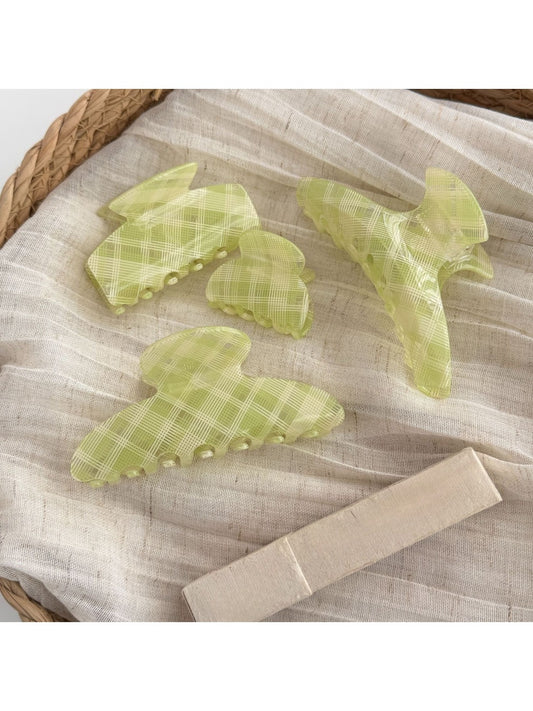 Beau - Green Plaid Claw Clip