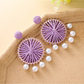 Earedge - Geometric Round Pendant Drop Earrings