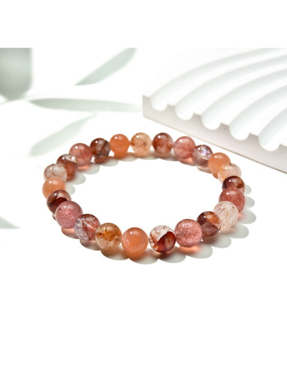 Side view of Lovra colorful crystal beaded bracelet showing bead arrangement and clasp