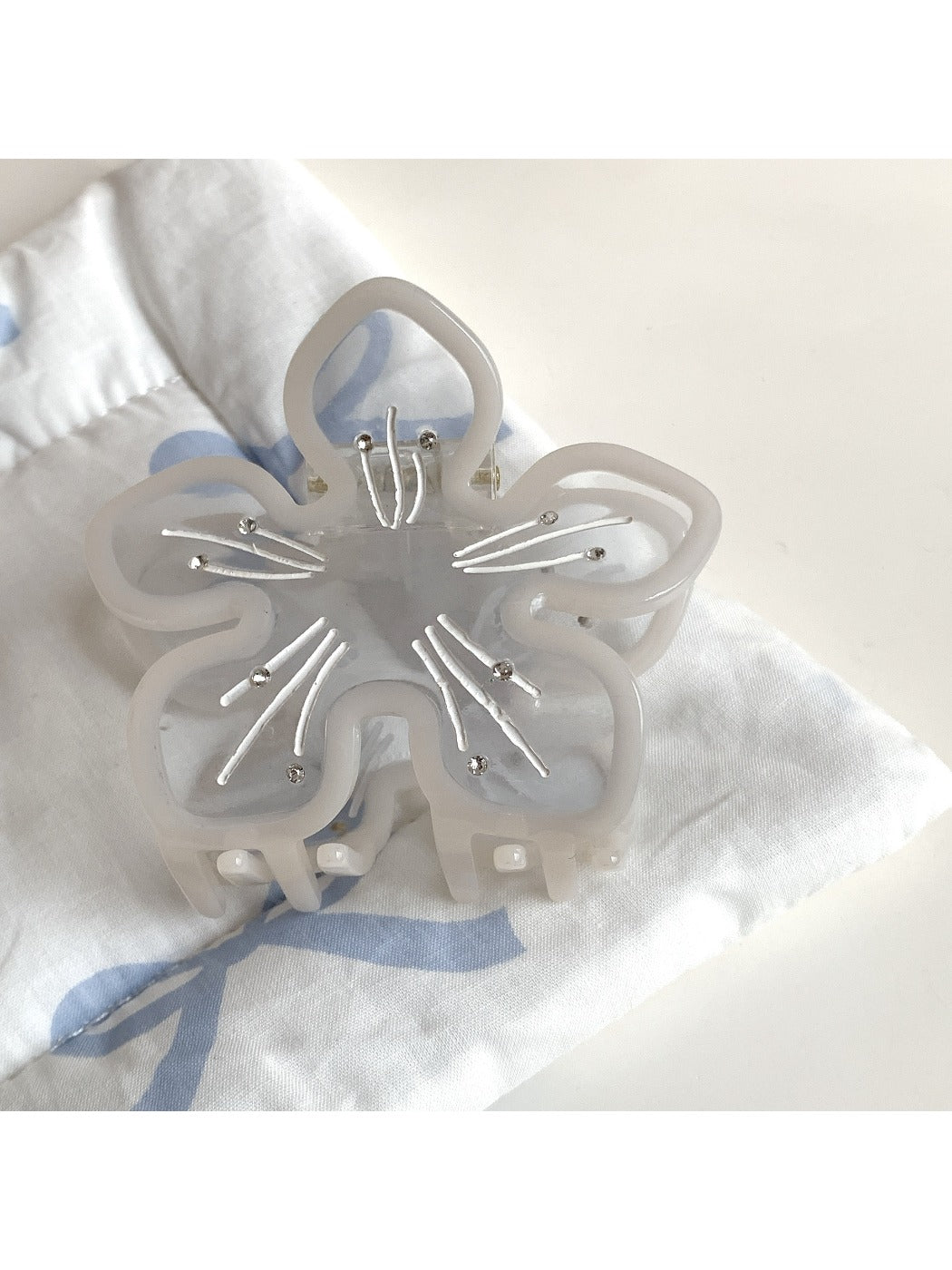 Beau - Iridescent Transparent Flower-Shaped Hair Clip