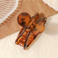 Beau - Leopard Print Openwork Half Circle Claw Clip