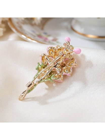 Brovia - Rose Bouquet Enamel Alloy Fashion Brooch Pin