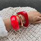 Lovra minimalist modern irregular bangle bracelet on white background