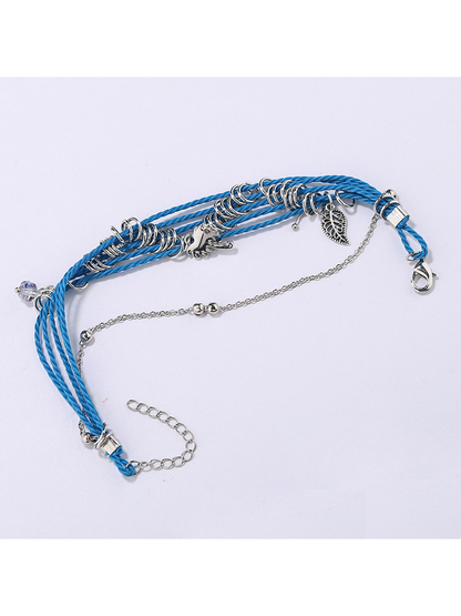 Lovra - Bohemian Leaf Beaded Layered Bracelet