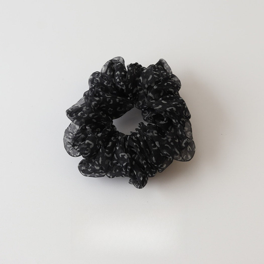 Gifty - Elegant Printed Mesh Ruffle Scrunchie