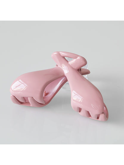 Beau - Solid Color Large Crossed Design Claw Clip