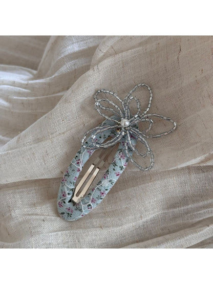 Beau - Beaded Flower Irregular Hair Clip