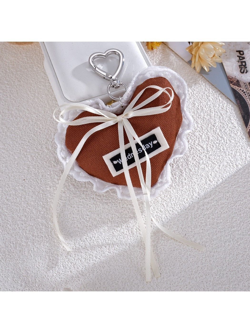 Keypus - Denim Lace Heart Bag Charm