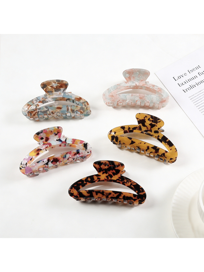 Beau - Color Spliced Openwork Hair Claw Clip